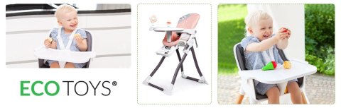 Fotelik Krzesełko Do Karmienia Róż Składany Ecotoys
