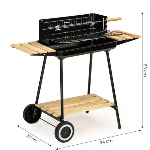 Grill Ogrodowy Węglowy Z Półkami Regulacja 2 Ruszty Przenośny Multigarden