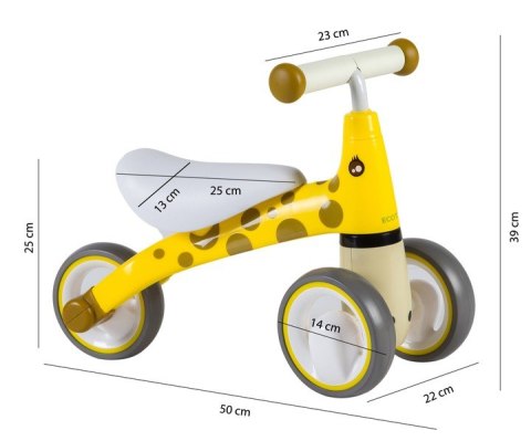 Rowerek Biegowy Dla Dzieci Bezpieczna Konstrukcja Koła Eva "Żyrafa" Ecotoys