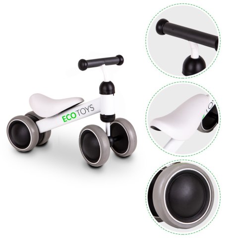 Rowerek Biegowy Treningowy Mini Rower Dla Dzieci Biały Ecotoys