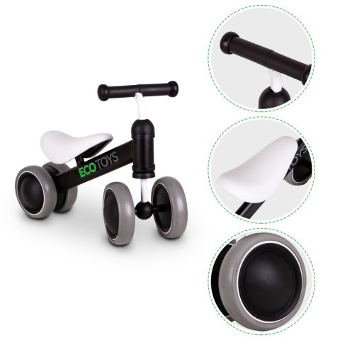 Rowerek Biegowy Treningowy Mini Rower Dla Dzieci Czarny Ecotoys