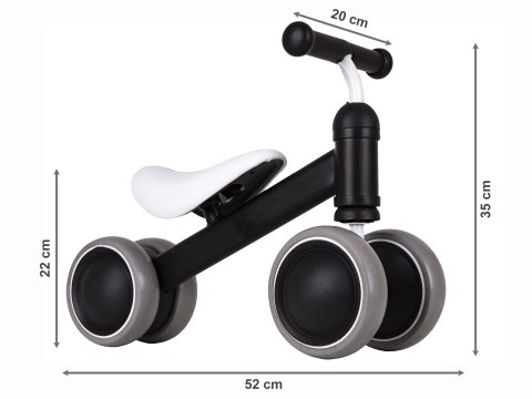 Rowerek Biegowy Treningowy Mini Rower Dla Dzieci Czarny Ecotoys