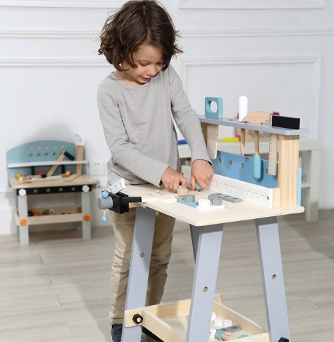 Stół Narzędziowy Drewniany Warsztat 32 Elementy Zabawki Ecotoys
