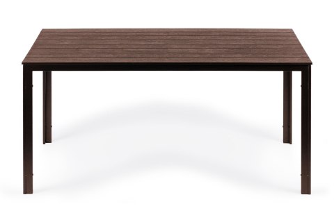 Stół Ogrodowy 6-Osobowy 156x78 Cm Polywood Meble Na Taras Brązowy Multigarden