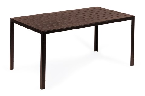 Stół Ogrodowy 6-Osobowy 156x78 Cm Polywood Meble Na Taras Brązowy Multigarden