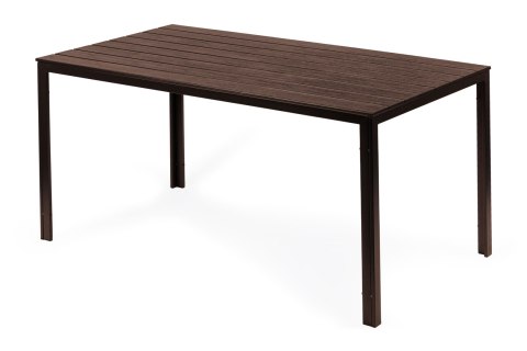 Stół Ogrodowy 6-Osobowy 156x78 Cm Polywood Meble Na Taras Brązowy Multigarden