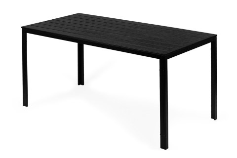 Stół Ogrodowy 6-Osobowy 156x78 Cm Polywood Meble Na Taras Czarny Multigarden