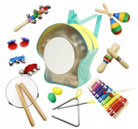 Zestaw Muzyczny 10 Instrumentów Dla Dzieci + Plecak Ecotoys