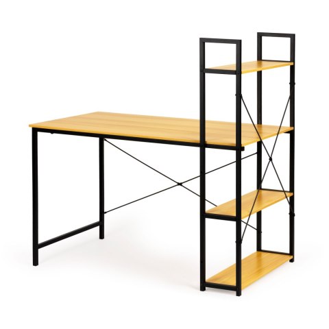 Biurko Komputerowe Drewniane Regał Z Półkami Loft