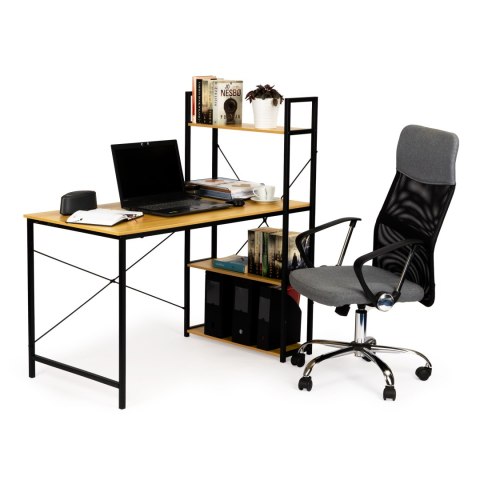 Biurko Komputerowe Drewniane Regał Z Półkami Loft