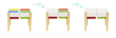 Drewniane Meble Dla Dzieci Zestaw Stół + 2 Krzesła Ecotoys