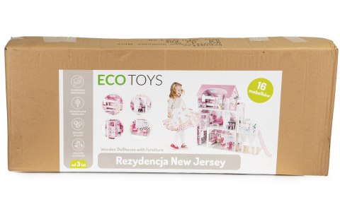 Drewniany Domek Dla Lalek Z Windą Xxl Zjeżdżalnia Ecotoys