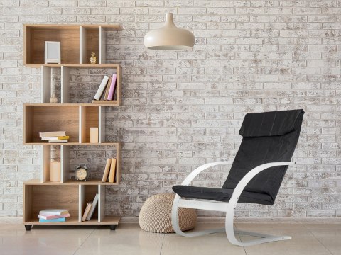 Fotel Fiński Bujany Finka Do Salonu Biały Gięta Sklejka Modernhome