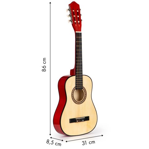 Gitara Dla Dzieci Duża Drewniana 6 Strun Ecotoys