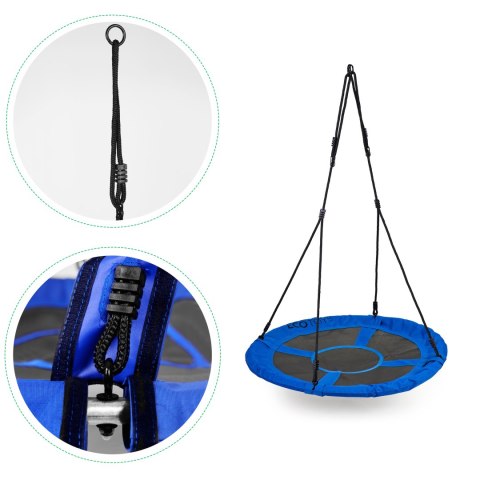 Huśtawka Ogrodowa Bocianie Gniazdo 100 Cm Niebieska Ecotoys
