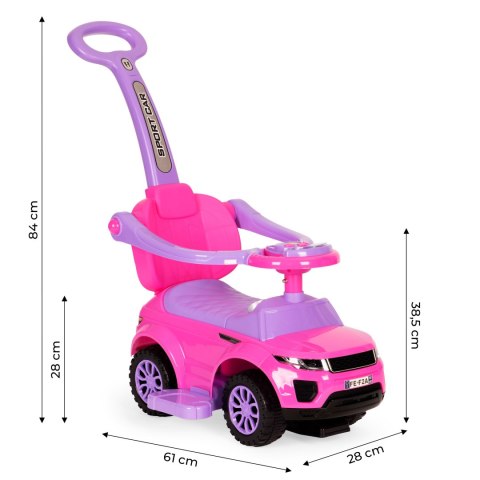 Jeździk Chodzik Pchacz 3w1 Autko Super Car Różowy