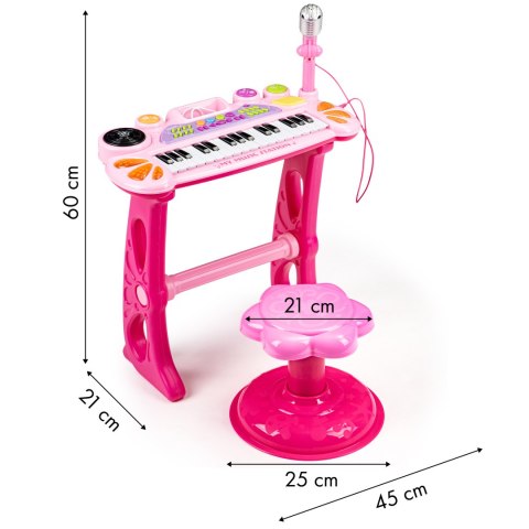 Keyboard Organki Pianinko Z Mikrofonem Mp3 Różowe