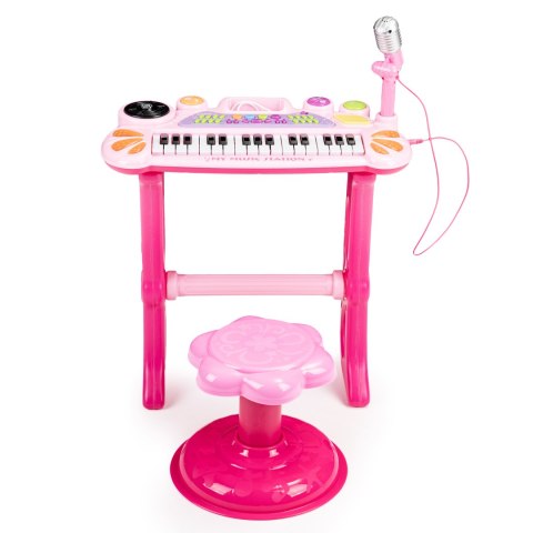Keyboard Organki Pianinko Z Mikrofonem Mp3 Różowe