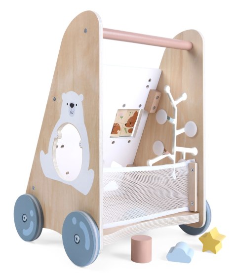 Pchacz Chodzik Drewniany Edukacyjny Z Ruchomymi Elementami Ecotoys