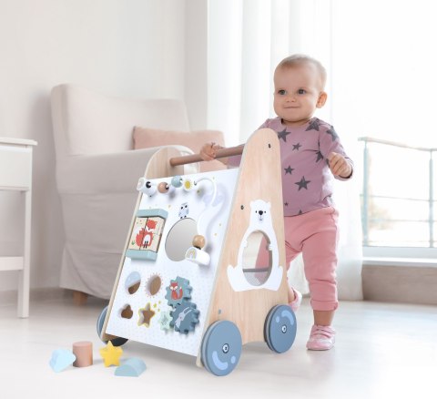 Pchacz Chodzik Drewniany Edukacyjny Z Ruchomymi Elementami Ecotoys
