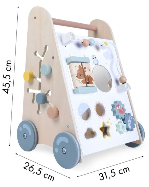 Pchacz Chodzik Drewniany Edukacyjny Z Ruchomymi Elementami Ecotoys