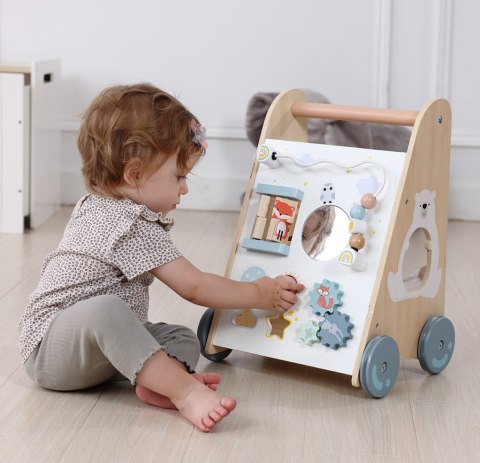 Pchacz Chodzik Drewniany Edukacyjny Z Ruchomymi Elementami Ecotoys