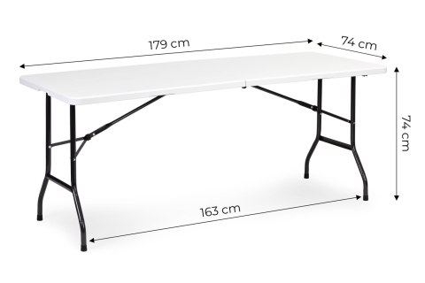 Stół Cateringowy 180 Cm Składany W Walizkę Biały Multigarden