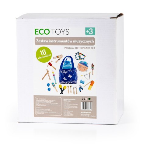 Zestaw Muzyczny 16 Instrumentów Dla Dzieci + Torba Ecotoys
