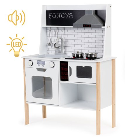 Drewniana Kuchnia Dla Dzieci + Dźwięki Światełka Ecotoys