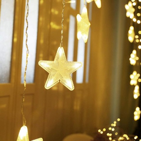 Lampki Gwiazdki Światełka Świąteczne Wiszące Kurtyna 4m 136 Led
