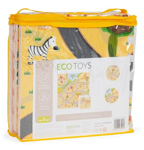 Mata Piankowa Dla Dzieci Puzzle Safari 9el 93x93cm Ecotoys