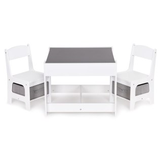 Meble Dla Dzieci Zestaw Drewniany Stół + 2 Krzesła Ecotoys