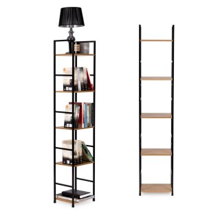 Regał Drewniany Nowoczesny Metalowa Rama Loft 5 Półek Modernhome