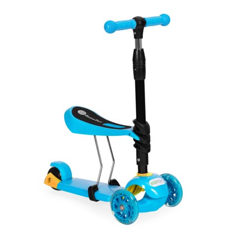Hulajnoga Trójkołowa Balansowa Led 3w1 Świecące Kółka - Niebieska Ecotoys