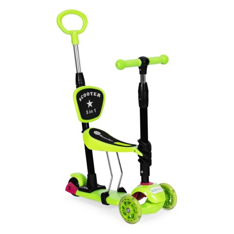 Hulajnoga Trójkołowa Balansowa Led 3w1 Świecące Kółka - Zielona Ecotoys