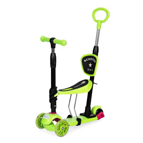 Hulajnoga Trójkołowa Balansowa Led 3w1 Świecące Kółka - Zielona Ecotoys