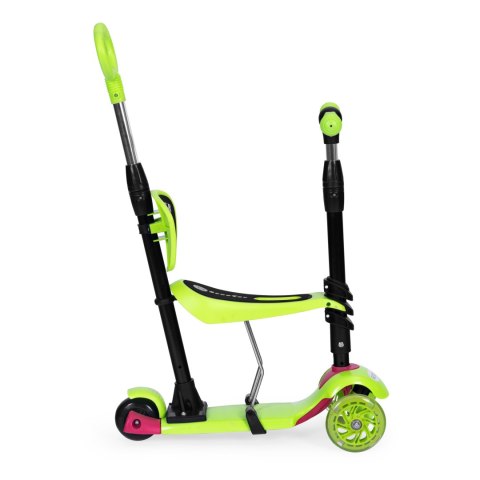Hulajnoga Trójkołowa Balansowa Led 3w1 Świecące Kółka - Zielona Ecotoys