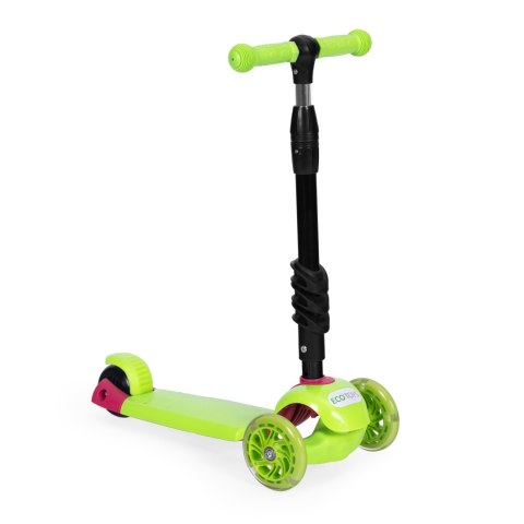 Hulajnoga Trójkołowa Balansowa Led 3w1 Świecące Kółka - Zielona Ecotoys
