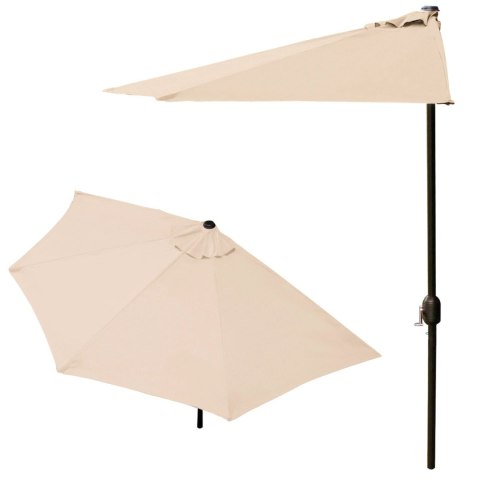 Parasol Ogrodowy Pół-Parasol Ścienny Na Taras 2,7 M Beżowy Multigarden