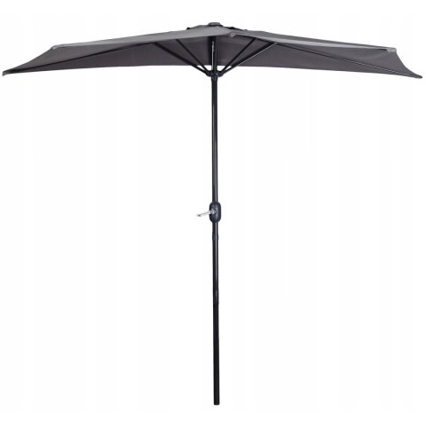 Parasol Ogrodowy Pół-Parasol Ścienny Na Taras 2,7 M Szary Multigarden