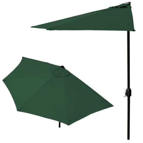 Parasol Ogrodowy Pół-Parasol Ścienny Na Taras 2,7 M Zielony Multigarden