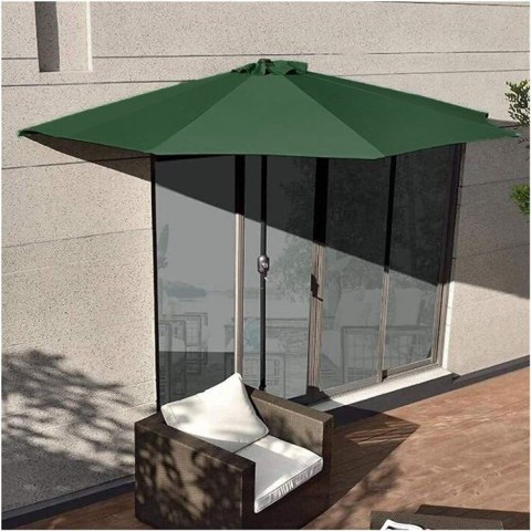 Parasol Ogrodowy Pół-Parasol Ścienny Na Taras 2,7 M Zielony Multigarden