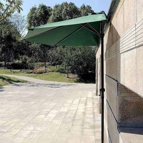 Parasol Ogrodowy Pół-Parasol Ścienny Na Taras 2,7 M Zielony Multigarden