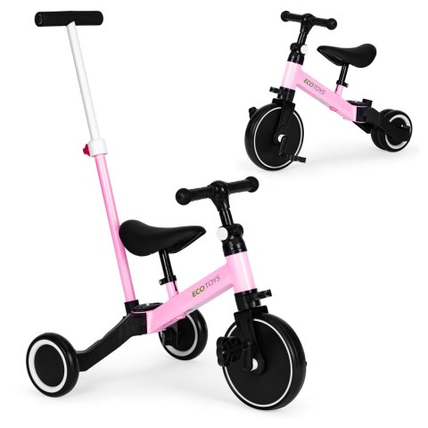 Rower Trójkołowy Biegowy 2w1 Rączka Do Prowadzenia Ecotoys
