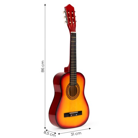Gitara Dla Dzieci Duża Klasyczna Drewniana 6 Strun Ecotoys