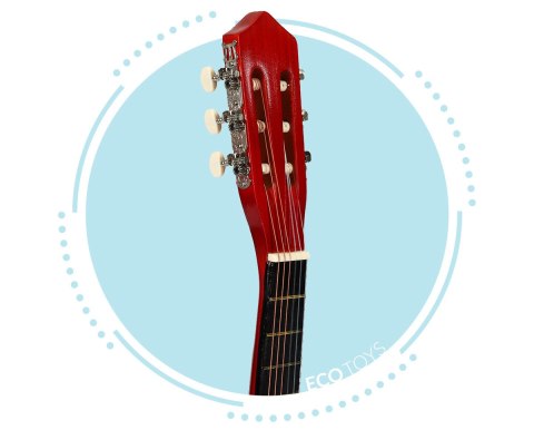 Gitara Dla Dzieci Duża Klasyczna Drewniana 6 Strun Ecotoys