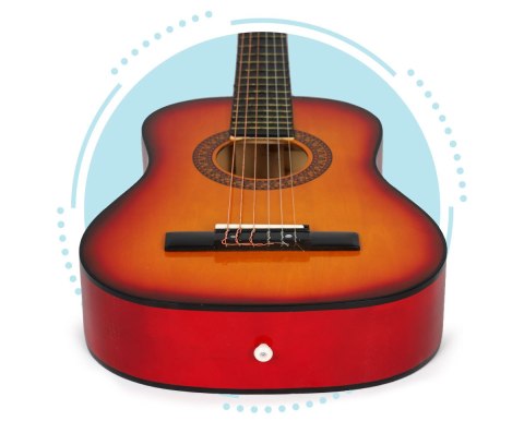 Gitara Dla Dzieci Duża Klasyczna Drewniana 6 Strun Ecotoys