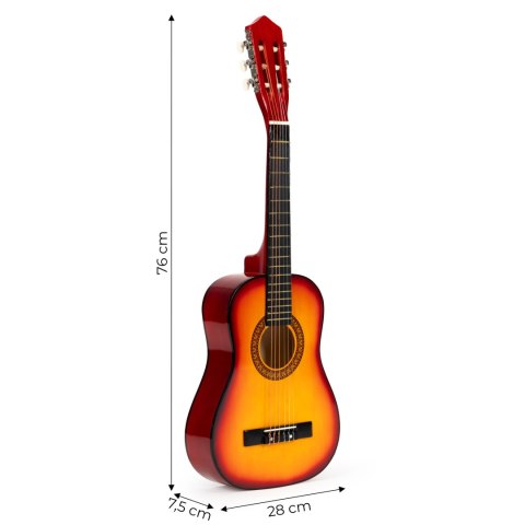 Gitara Dla Dzieci Duża Klasyczna Drewniana 6 Strun Ecotoys