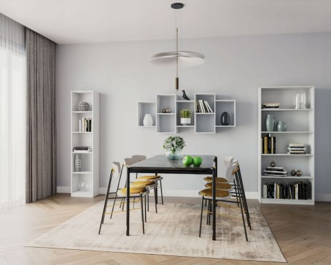 Nowoczesny Wiszący Regał 8 Półek Biały Modernhome
