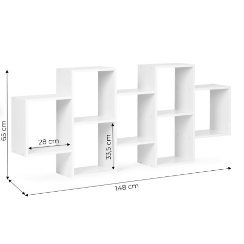Nowoczesny Wiszący Regał 8 Półek Biały Modernhome
